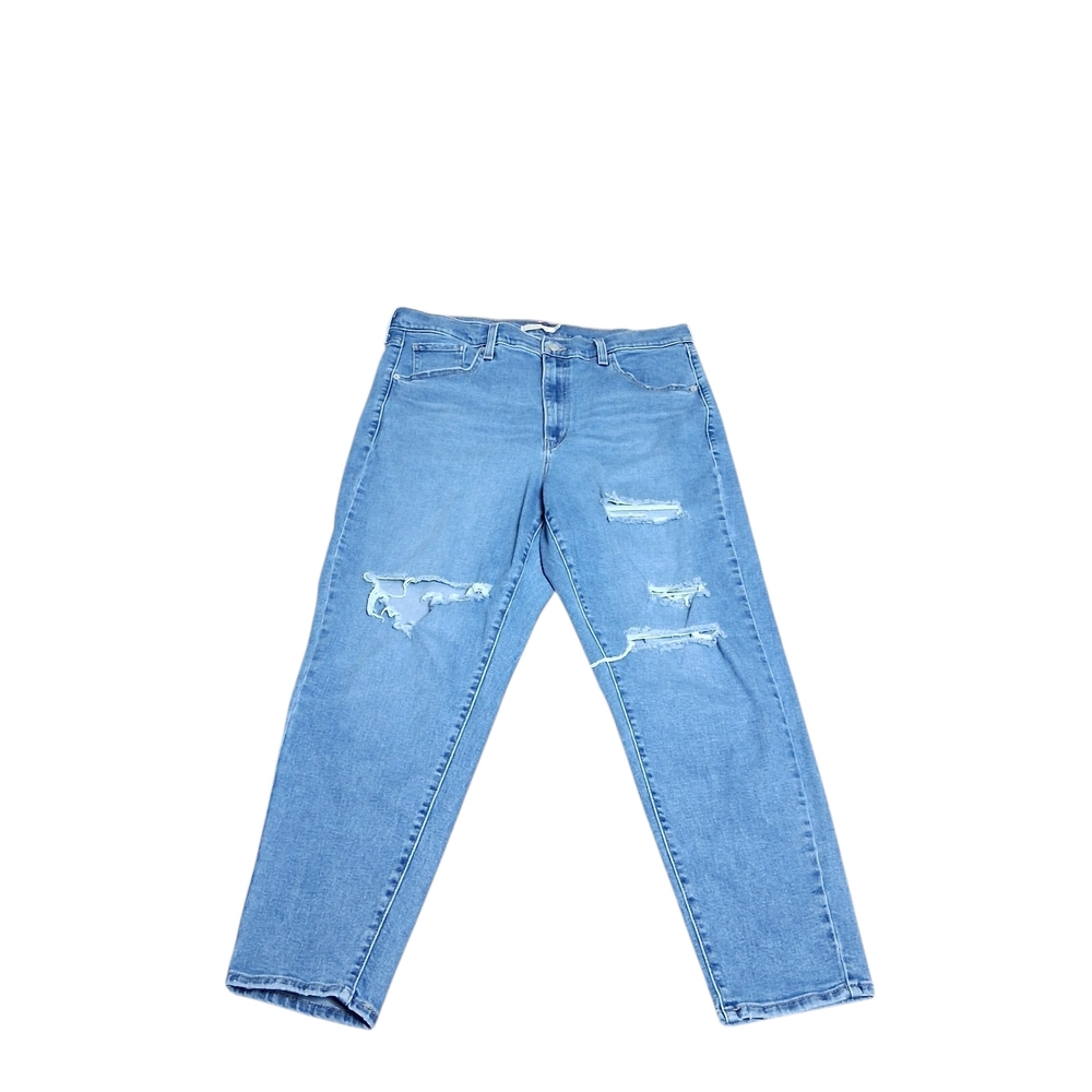 Levi’s High Waisted Mom Jeans – Light Wash, Distressed – Size 16W
